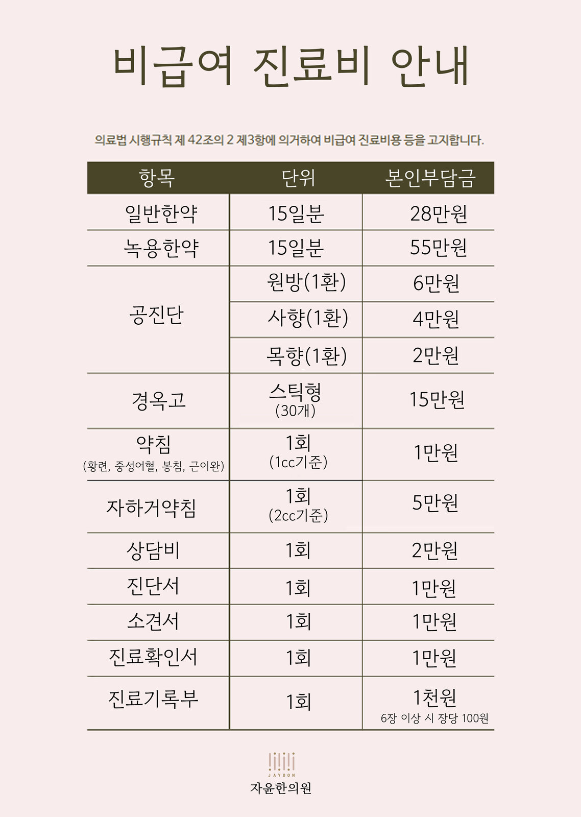 비급여 진료비 안내 (2023.11) 2